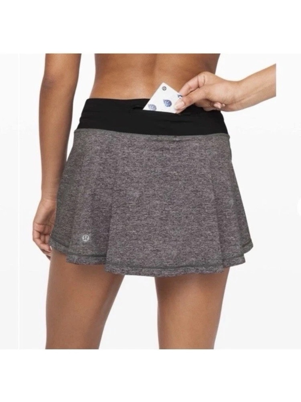 lululemon athletica Gray Athletic Skort with Black Waistband